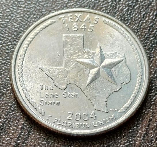 США 1/4 доллара, 2004 Квотер штата Техас   P    ( 1-6-7 )