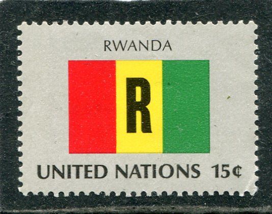 США. ООН Нью Йорк. Флаг Руанды