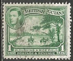 Британская Гвиана. Король Георг VI. Выращивание риса. 1938г. Mi#176.