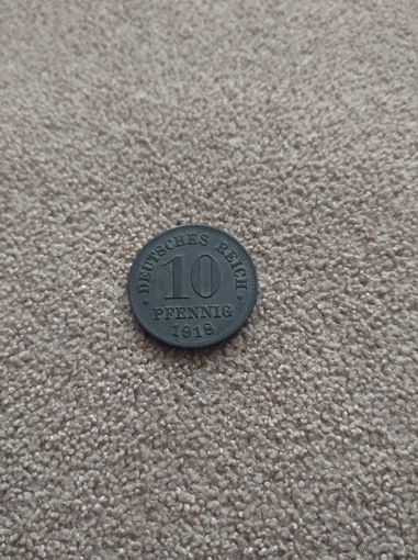 Германия 10 пфеннигов 1918