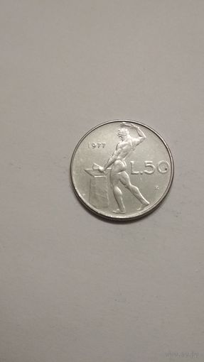 Италия / 50 лир / 1977 год