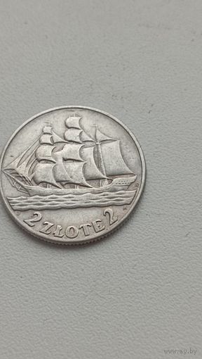 Польша 2 злотых 1936 год( караблик)