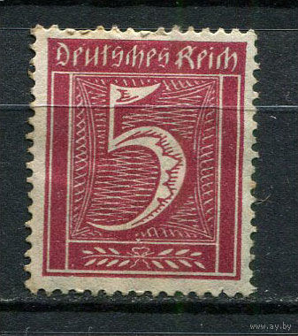 Рейх (Веймарская республика) - 1921 - Цифры 5 Pf - [Mi.158] - 1 марка. MH.  (Лот 55HC)-T4P52