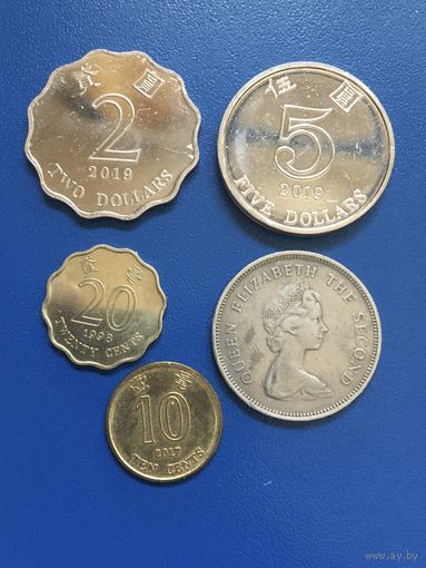 Монеты Гонконга, 5 шт