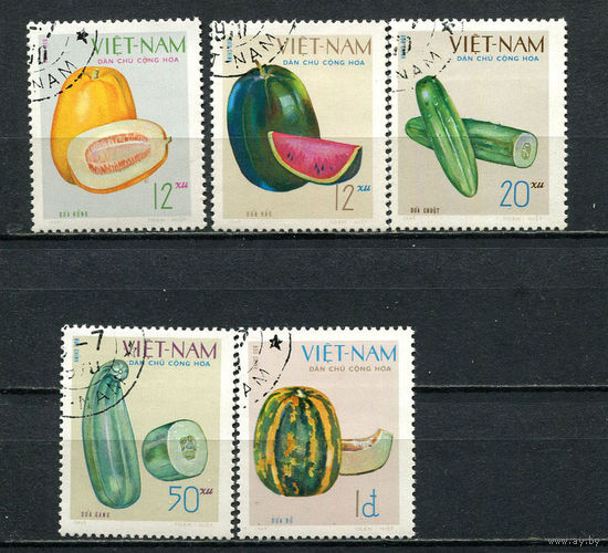 Вьетнам - 1970 - Фрукты, дыни - [Mi. 618-622] - полная серия - 5 марок. Гашеные.  (LOT Gf18)-T3P11