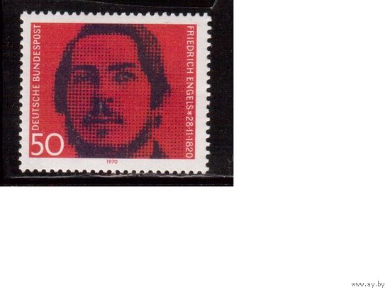 Германия(ФРГ)-1970,(Мих.657), ** , Личности, Фридрих Энгельс