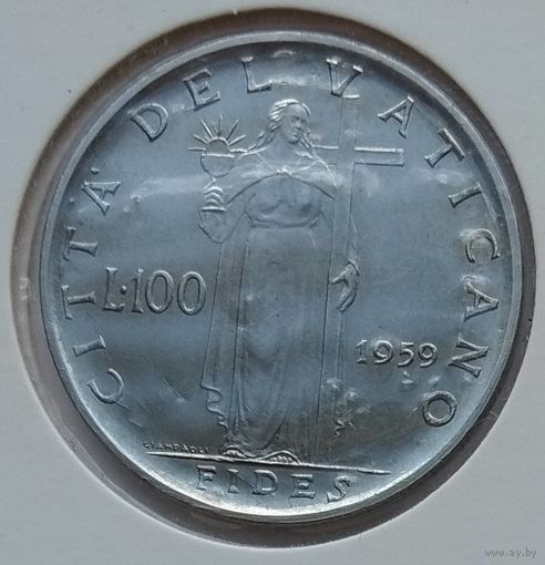 Ватикан 100 лир 1959 г. В холдере