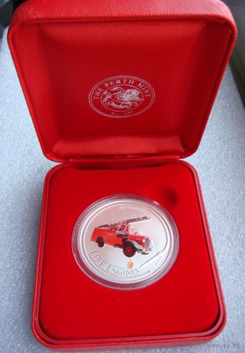 1 доллар 2006. Острова Кука. Автомобиль. Пожарная машина 1934 года Коммер. МЧС. Пожарник. Серебро 999