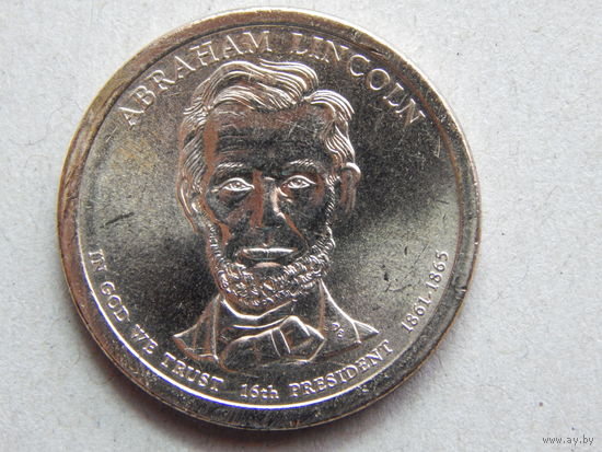 США 1 доллар 2010г.Авраам Линкольн (16-ый президент).