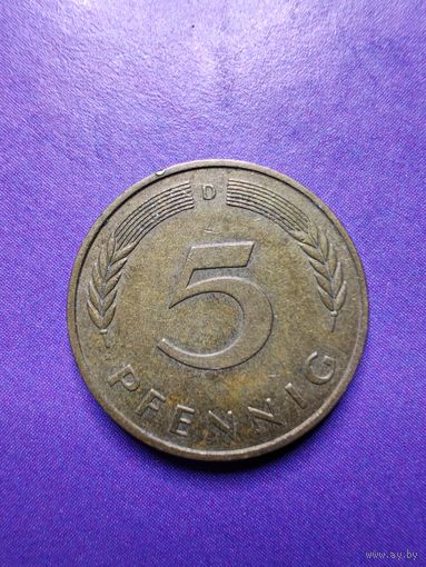 Германия ФРГ 5 пфеннигов 1989 D