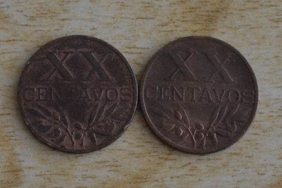 Португалия 20 сентаво 1953,1955