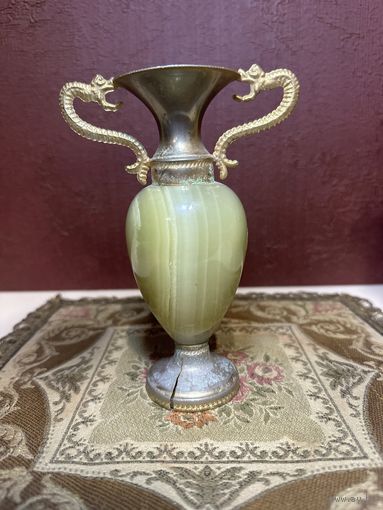 Вазочка, латунь, оникс, Европа, много лотов с рубля
