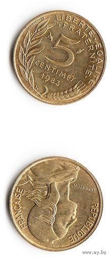 5 сантимов Франция 1983 год