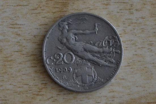 Италия 20 чентезимо 1909