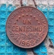 Панама 1 сентесимо 1968 года. Индеец. UNC.