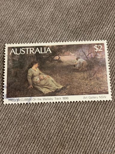 Австралия. Fred McCubbin. On the wallaby track. Марка из серии