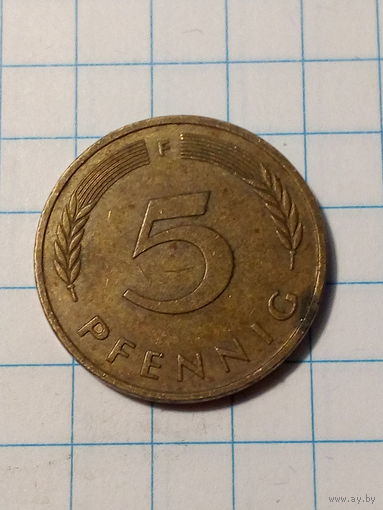 5 пфеннигов ФРГ 1991 F год