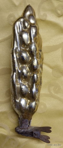 ЕЛОЧНАЯ ИГРУШКА КОЛОС ПШЕНИЦЫ 14см ПРИЩЕПКА СТЕКЛО СССР