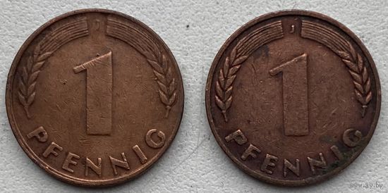 Германия 1 пфенниг 1948 г. J. Цена за 1 шт.