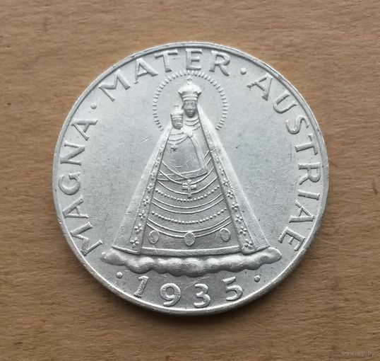 Австрия, 5 шиллингов 1935 г., серебро 0.835