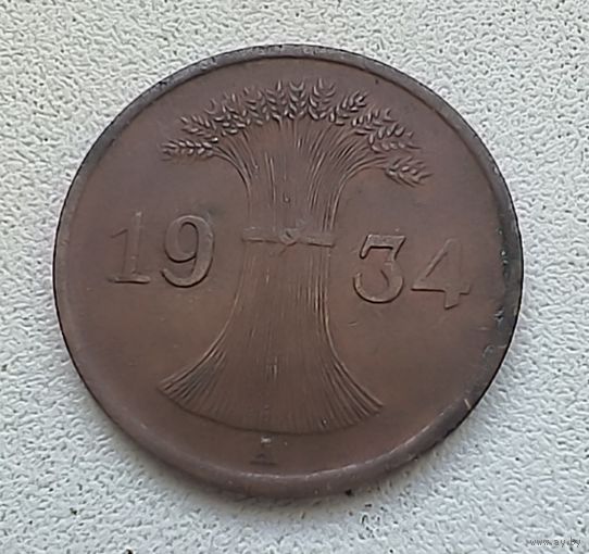 Германия 1 рейхспфенниг 1934 А  4-1-23