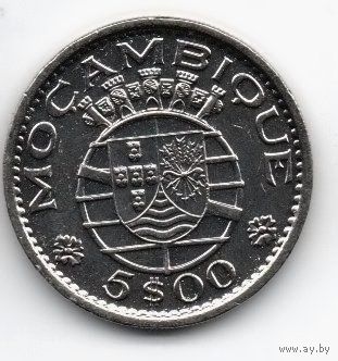 КОЛОНИЯ МОЗАМБИК 5 ЭСКУДО 1973. UNC