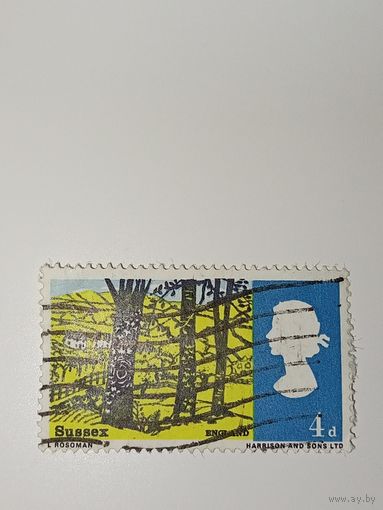Великобритания 1966 изображающая вид недалеко от Хассокса в графстве Суссекс.