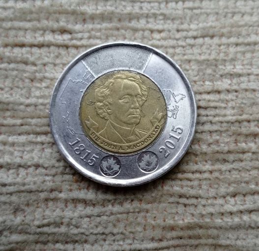 Werty71 Канада 2 доллара 2015 г 200 лет со дня рождения Джона Макдональда