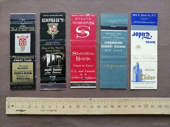 Древние спичечные коробки в разобранном состоянии из буржуйских отелей одним лотом с рубля., сп-7 (4017)