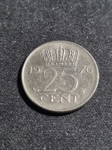 Нидерланды 25 центов 1976
