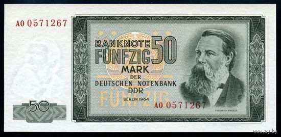 ГДР. 50 Марок 1964 года. P25, UNC