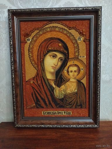 ИКОНА ИЗ ЯНТАРЯ И ЯНТАРНОЙ КРОШКИ 35*47