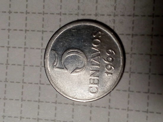 5 сентаво Бразилия 1969 год