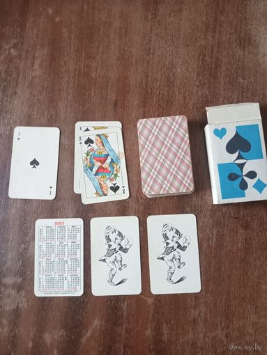 Колода карт атласная 54 шт. 1992 г.
