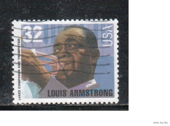 США-1995 (Мих.2615) , гаш. ,  Личности , Луис Армстронг,(одиночка),