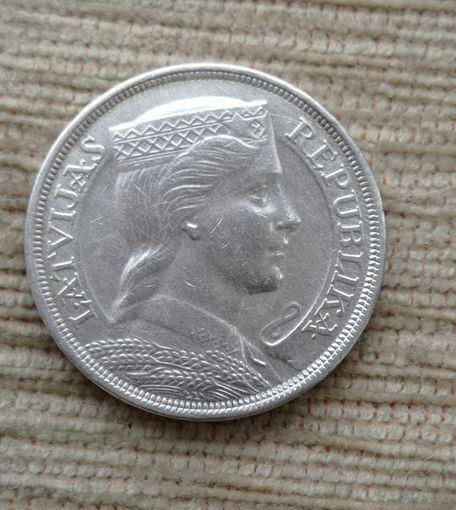 Werty71 Латвия 5 лат 1931 серебро латов