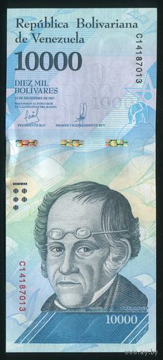 Венесуэла 10000 боливаров 2017 г. P98b. Серия C. UNC