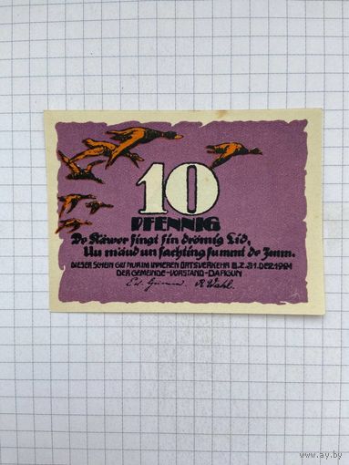 Нотгельд 10 пфеннигов Германия Даргун-0501