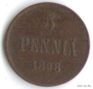 5 пенни 1898 год _состояние VF/XF