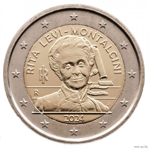 Италия 2 евро, 2024 Рита Леви-Монтальчини UNC