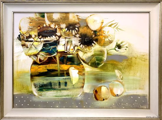 Гриневич Т.В. "Натюрморт с яблоками",2021г. Холст. Масло. Размер 50х70 см.