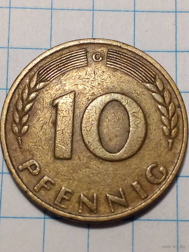 10 пфеннигов ФРГ 1950 G год