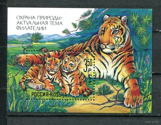 Россия 1992г. фауна Охрана природы Тигр. блок **