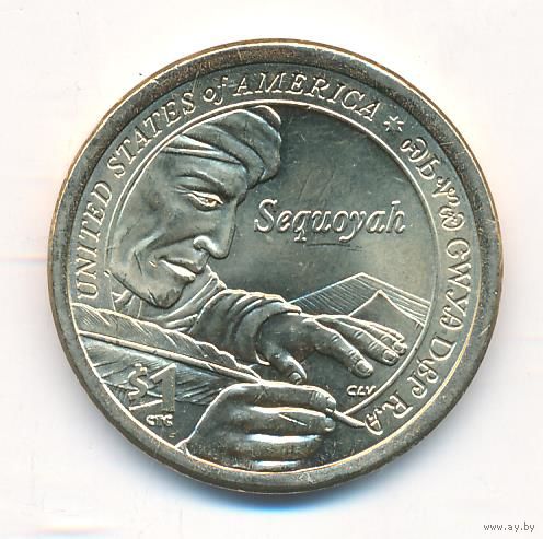 1 доллар США 2017 год Сакагавея Секвойя двор Р _состояние UNC