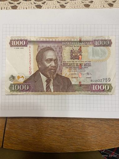Кения 1000 шиллингов 2005 года,-1101