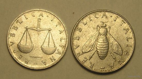 Италия, 1 + 2 Лиры 1954,58