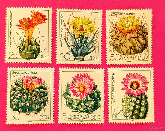 ГДР. Кактусы. ( 6 марок ) 1983 года. 1-3.