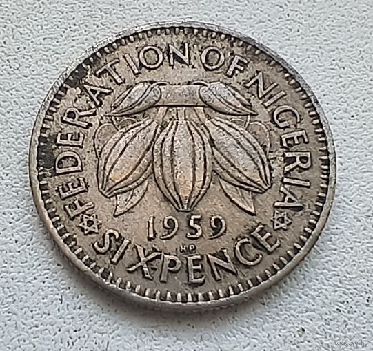 Нигерия 6 пенсов, 1959  4-1-37