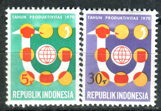Индонезия - 1970г. - азиатский продуктивный год - 2 марки - полная серия, MNH [Mi 674-675]. #4-W1-Z-1-15