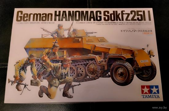 Сборная модель ВОВ Tamia 1/35 Немецкий Hanomag Sd.Kfz. 251/1 и 5 фигур 35020